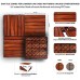 Acacia Wood Outdoor Flooring Tile Wooden Interlocking Patio Tiles with UV Protection Oiled Finish Snap Lock for Decking Patio Deck Floor Shower Balcony Backyard Hardwood Boards 12” x 12” Pack of 10