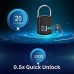 Fingerprint Padlock, Smart Biometric Lock, Ip65 Waterproof and Anti-Theft, USB Battery Low Battery Smart Reminder, Suitable for Sports School Office Lockers, Backpacks, Suitcases,