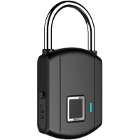 Fingerprint Padlock, Smart Biometric Lock, Ip65 Waterproof and Anti-Theft, USB Battery Low Battery Smart Reminder, Suitable for Sports School Office Lockers, Backpacks, Suitcases,