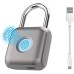 Fingerprint Padlock, Smart Padlock, Locker Lock, Biometric Metal Keyless Thumbprint Lock, Waterproof, USB Rechargeable, for Gym Locker, School Locker, Luggage, Backpack, Suitcase(Gray)