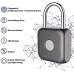 Fingerprint Padlock, Smart Padlock, Locker Lock, Biometric Metal Keyless Thumbprint Lock, Waterproof, USB Rechargeable, for Gym Locker, School Locker, Luggage, Backpack, Suitcase(Gray)